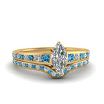 Load image into Gallery viewer, marquise-cut-graduated-channel-diamond-wedding-set-with-blue-topaz-in-FD122866MQGICBLTO-NL-YG
