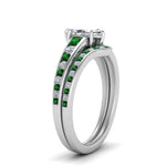 Load image into Gallery viewer, marquise-cut-graduated-channel-diamond-wedding-set-with-emerald-in-FD122866MQGEMGR-NL-WG
