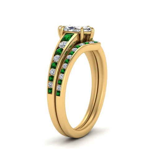 marquise-cut-graduated-channel-diamond-wedding-set-with-emerald-in-FD122866MQGEMGR-NL-YG