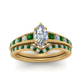 Thumbnail 71 - marquise-cut-graduated-channel-diamond-wedding-set-with-emerald-in-FD122866MQGEMGR-NL-YG