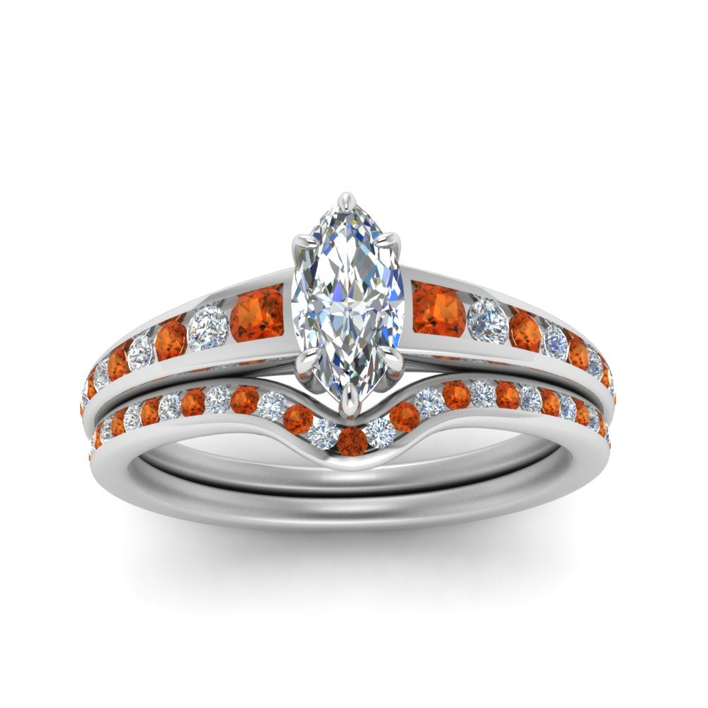 marquise-cut-graduated-channel-diamond-wedding-set-with-orange-sapphire-in-FD122866MQGSAOR-NL-WG