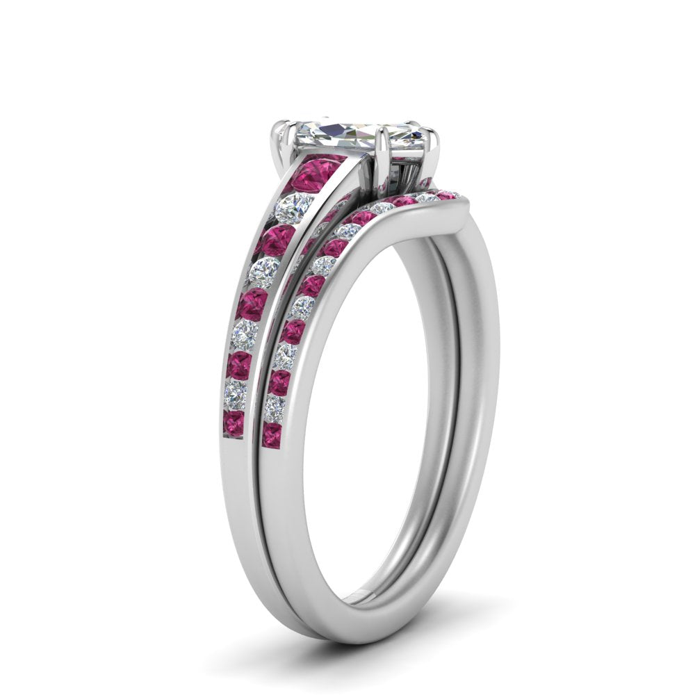marquise-cut-graduated-channel-diamond-wedding-set-with-pink-sapphire-in-FD122866MQGSADRPI-NL-WG