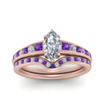 Thumbnail 23 - marquise-cut-graduated-channel-diamond-wedding-set-with-purple-topaz-in-FD122866MQGVITO-NL-RG