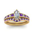 Thumbnail 77 - marquise-cut-graduated-channel-diamond-wedding-set-with-purple-topaz-in-FD122866MQGVITO-NL-YG