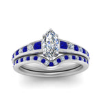 Load image into Gallery viewer, marquise-cut-graduated-channel-diamond-wedding-set-with-sapphire-in-FD122866MQGSABL-NL-WG
