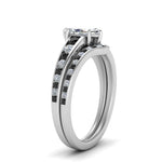 Load image into Gallery viewer, marquise-cut-graduated-channel-wedding-set-with-black-diamond-in-FD122866MQGBLACK-NL-WG
