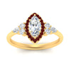 Load image into Gallery viewer, marquise-cut-halo-cluster-accent-ruby-engagement-ring-in-yellow-gold-FD10512MQRGRUDRANGLE5-NL-YG.jpg?v=1770117258