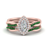 Load image into Gallery viewer, marquise-cut-halo-emerald-infinity-bridal-set-in-rose-gold-FD9212MQGEMGR-NL-RG-B2.jpg
