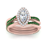 Load image into Gallery viewer, marquise-cut-halo-emerald-infinity-bridal-set-in-rose-gold-FD9212MQGEMGR-NL-RG-B2.jpg
