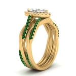 Load image into Gallery viewer, marquise-cut-halo-emerald-infinity-bridal-set-in-yellow-gold-FD9212MQGEMGR-NL-YG-B2.jpg
