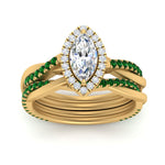 Load image into Gallery viewer, marquise-cut-halo-emerald-infinity-bridal-set-in-yellow-gold-FD9212MQGEMGR-NL-YG-B2.jpg
