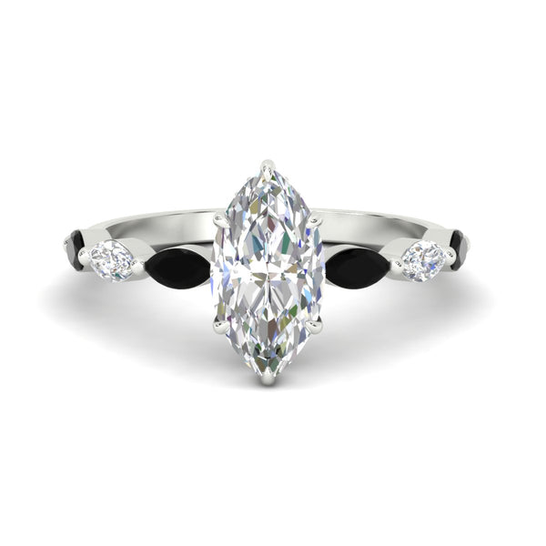 Marquise Cut Lab Diamond Hidden Halo Ring