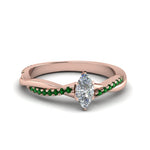 Load image into Gallery viewer, marquise-cut-infinity-twist-diamond-engagement-ring-with-emerald-in-14K-rose-gold-FD8253MQRGEMGR-NL-RG
