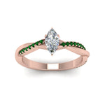 Load image into Gallery viewer, marquise-cut-infinity-twist-diamond-engagement-ring-with-emerald-in-14K-rose-gold-FD8253MQRGEMGR-NL-RG
