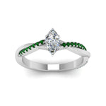 Load image into Gallery viewer, marquise-cut-infinity-twist-diamond-engagement-ring-with-emerald-in-14K-white-gold-FD8253MQRGEMGR-NL-WG
