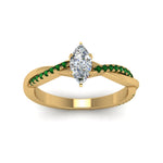 Load image into Gallery viewer, marquise-cut-infinity-twist-diamond-engagement-ring-with-emerald-in-14K-yellow-gold-FD8253MQRGEMGR-NL-YG
