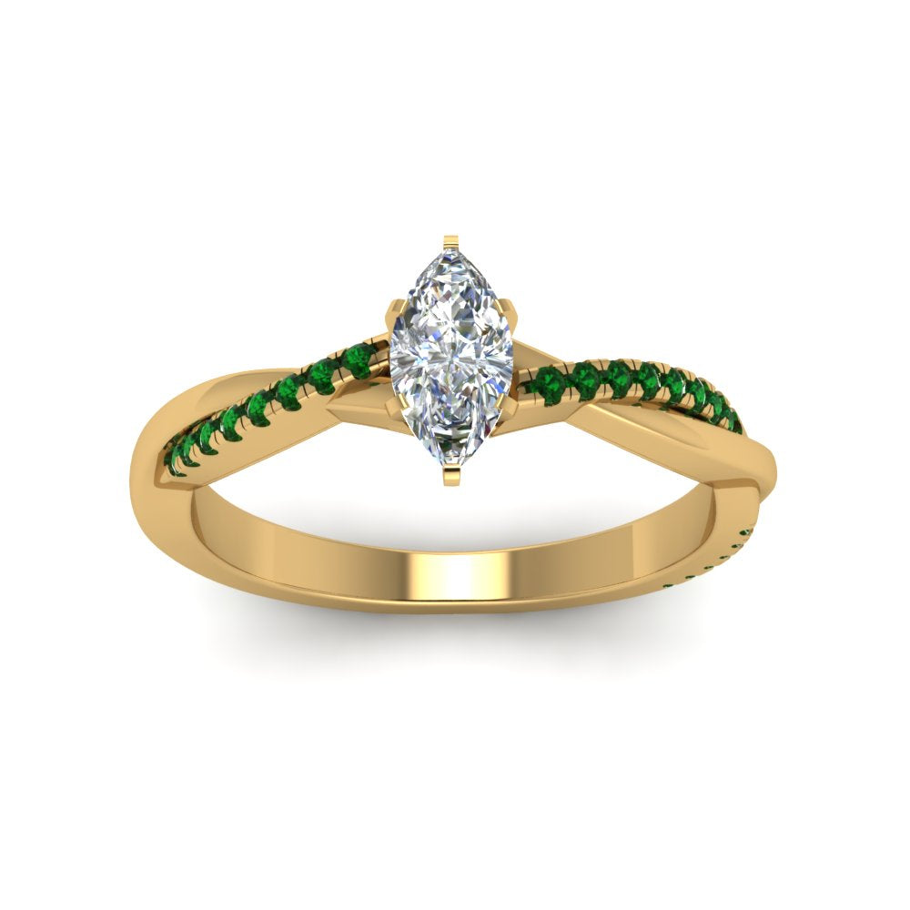 marquise-cut-infinity-twist-diamond-engagement-ring-with-emerald-in-14K-yellow-gold-FD8253MQRGEMGR-NL-YG