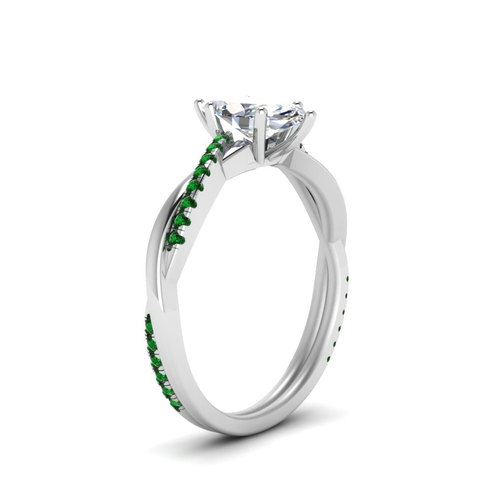 marquise-cut-infinity-twist-diamond-engagement-ring-with-emerald-in-14K-white-gold-FD8253MQRGEMGR-NL-WG