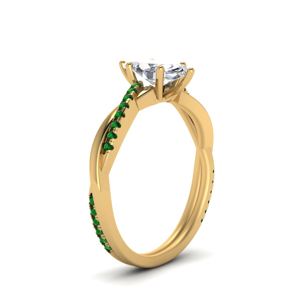 marquise-cut-infinity-twist-diamond-engagement-ring-with-emerald-in-14K-yellow-gold-FD8253MQRGEMGR-NL-YG