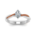 Load image into Gallery viewer, marquise-cut-infinity-twist-diamond-engagement-ring-with-orange-sapphire-in-14K-white-gold-FD8253MQRGSAOR-NL-WG
