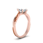 Load image into Gallery viewer, marquise-cut-infinity-twist-diamond-engagement-ring-with-orange-sapphire-in-14K-rose-gold-FD8253MQRGSAOR-NL-RG
