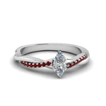 Load image into Gallery viewer, marquise-cut-infinity-twist-diamond-engagement-ring-with-ruby-in-14K-white-gold-FD8253MQRGRUDR-NL-WG
