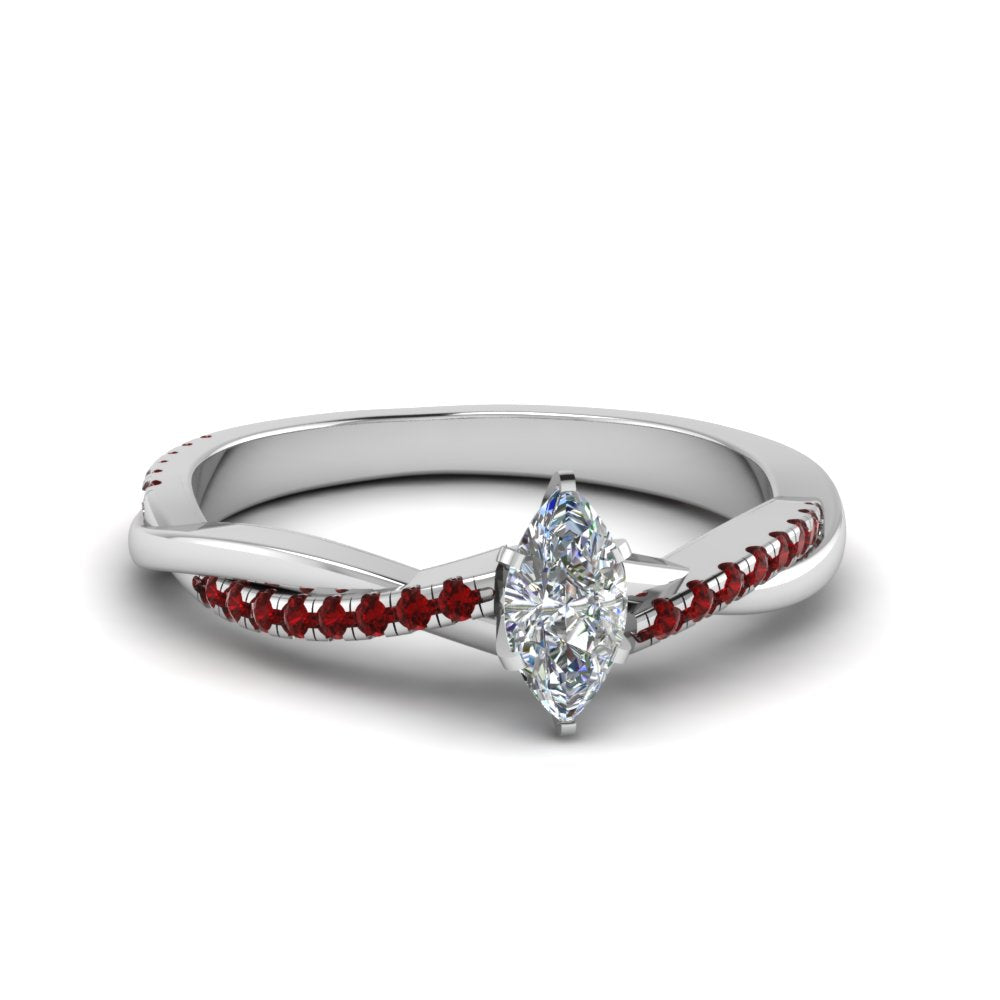 marquise-cut-infinity-twist-diamond-engagement-ring-with-ruby-in-14K-white-gold-FD8253MQRGRUDR-NL-WG