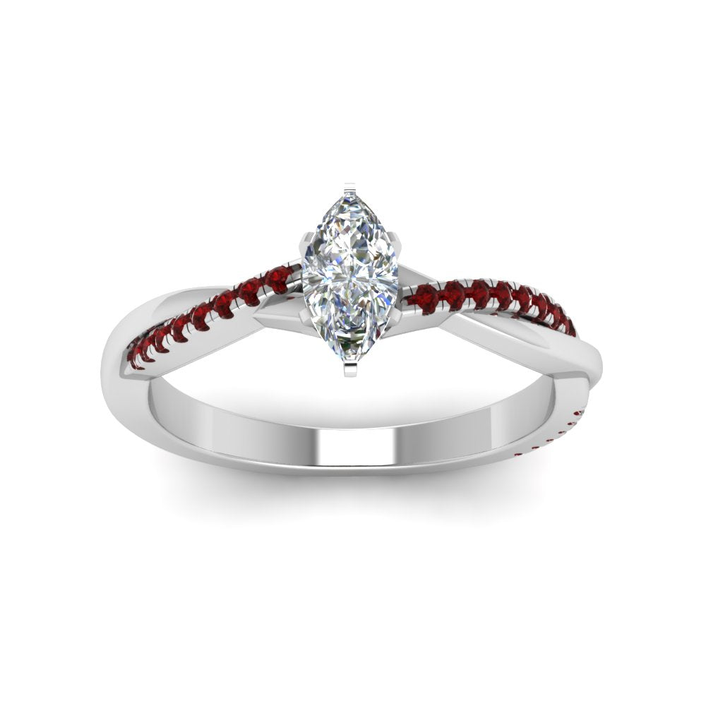 marquise-cut-infinity-twist-diamond-engagement-ring-with-ruby-in-14K-white-gold-FD8253MQRGRUDR-NL-WG