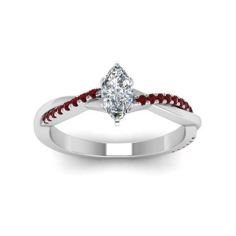 marquise-cut-infinity-twist-diamond-engagement-ring-with-ruby-in-14K-white-gold-FD8253MQRGRUDR-NL-WG