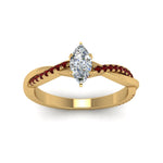 Load image into Gallery viewer, marquise-cut-infinity-twist-diamond-engagement-ring-with-ruby-in-14K-yellow-gold-FD8253MQRGRUDR-NL-YG
