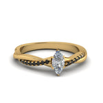 Load image into Gallery viewer, marquise-cut-infinity-twist-engagement-ring-with-black-diamond-in-14K-yellow-gold-FD8253MQRGBLACK-NL-YG
