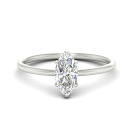 Marquise Cut Lab Created Hidden Halo Engagement Ring