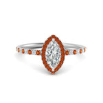 Load image into Gallery viewer, marquise-cut-orange-sapphire-halo-petite-engagement-ring-in-white-gold-FD8523MQRGSAORANGLE3-NL-WG
