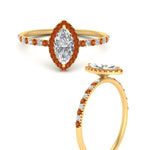 Load image into Gallery viewer, marquise-cut-orange-sapphire-halo-petite-engagement-ring-in-yellow-gold-FD8523MQRGSAORANGLE3-NL-YG