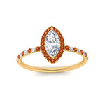 Load image into Gallery viewer, marquise-cut-orange-sapphire-halo-petite-engagement-ring-in-yellow-gold-FD8523MQRGSAORANGLE3-NL-YG