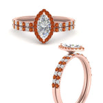 Load image into Gallery viewer, marquise-cut-orange-sapphire-halo-wedding-ring-set-in-rose-gold-FD8523MQGSAOR-NL-RG
