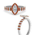 Load image into Gallery viewer, marquise-cut-orange-sapphire-halo-wedding-ring-set-in-white-gold-FD8523MQGSAOR-NL-WG
