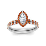 Load image into Gallery viewer, marquise-cut-orange-sapphire-halo-wedding-ring-set-in-white-gold-FD8523MQGSAOR-NL-WG
