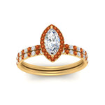 Load image into Gallery viewer, marquise-cut-orange-sapphire-halo-wedding-ring-set-in-yellow-gold-FD8523MQGSAOR-NL-YG
