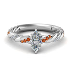Load image into Gallery viewer, marquise-cut-orange-sapphire-twisted-vine-engagement-ring-in-white-gold-FD9127MQRGSAOR-NL-WG
