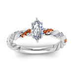 Load image into Gallery viewer, marquise-cut-orange-sapphire-twisted-vine-engagement-ring-in-white-gold-FD9127MQRGSAORANGLE5-NL-WG
