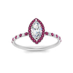 Load image into Gallery viewer, marquise-cut-pink-sapphire-halo-petite-engagement-ring-in-white-gold-FD8523MQRGSADRPIANGLE3-NL-WG
