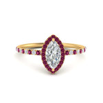 Load image into Gallery viewer, marquise-cut-pink-sapphire-halo-petite-engagement-ring-in-yellow-gold-FD8523MQRGSADRPIANGLE3-NL-YG