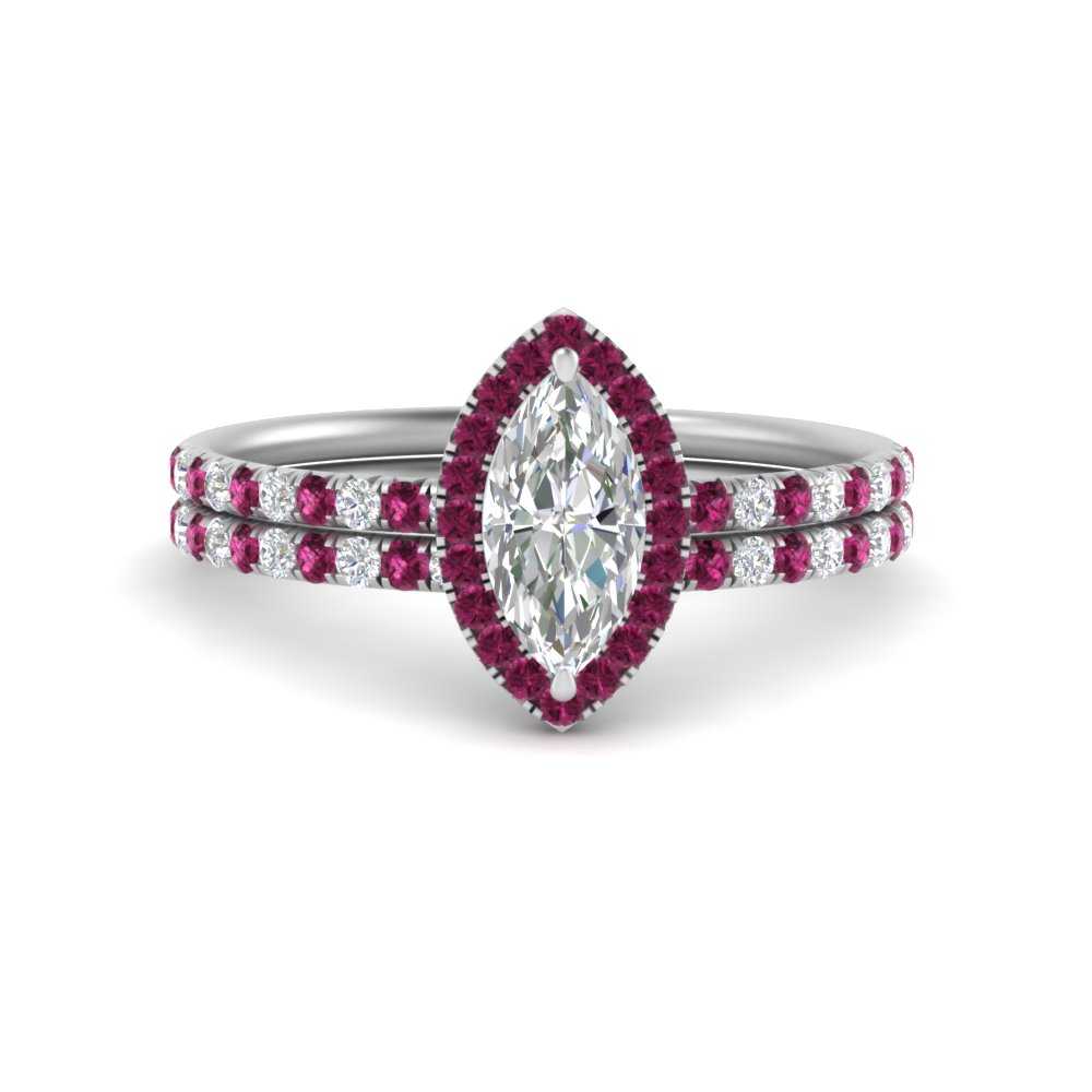 marquise-cut-pink-sapphire-halo-wedding-ring-set-in-white-gold-FD8523MQGSADRPI-NL-WG