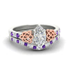 Load image into Gallery viewer, marquise-cut-purple-topaz-celtic-two-tone-bridal-matching-set-in-white-gold-fdens2255mqgvitosleep-nl-wg-ws4.jpg