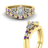 Load image into Gallery viewer, marquise-cut-purple-topaz-celtic-two-tone-bridal-matching-set-in-yellow-gold-fdens2255mqgvitoangle3-nl-yg-ws4.jpg