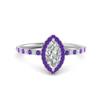 Load image into Gallery viewer, marquise-cut-purple-topaz-halo-petite-engagement-ring-in-white-gold-FD8523MQRGVITOANGLE3-NL-WG