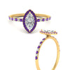 Load image into Gallery viewer, marquise-cut-purple-topaz-halo-petite-engagement-ring-in-yellow-gold-FD8523MQRGVITOANGLE3-NL-YG