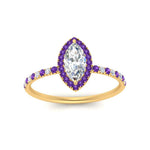 Load image into Gallery viewer, marquise-cut-purple-topaz-halo-petite-engagement-ring-in-yellow-gold-FD8523MQRGVITOANGLE3-NL-YG