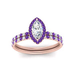 Load image into Gallery viewer, marquise-cut-purple-topaz-halo-wedding-ring-set-in-rose-gold-FD8523MQGVITO-NL-RG
